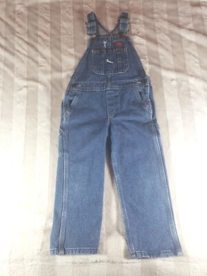 DICKIES нагрудник комбинезон джинсы мальчиков девочек размер 4T 4 S синий джинсовой ткани хлопок Chore ферма - Изображение 1 из 4