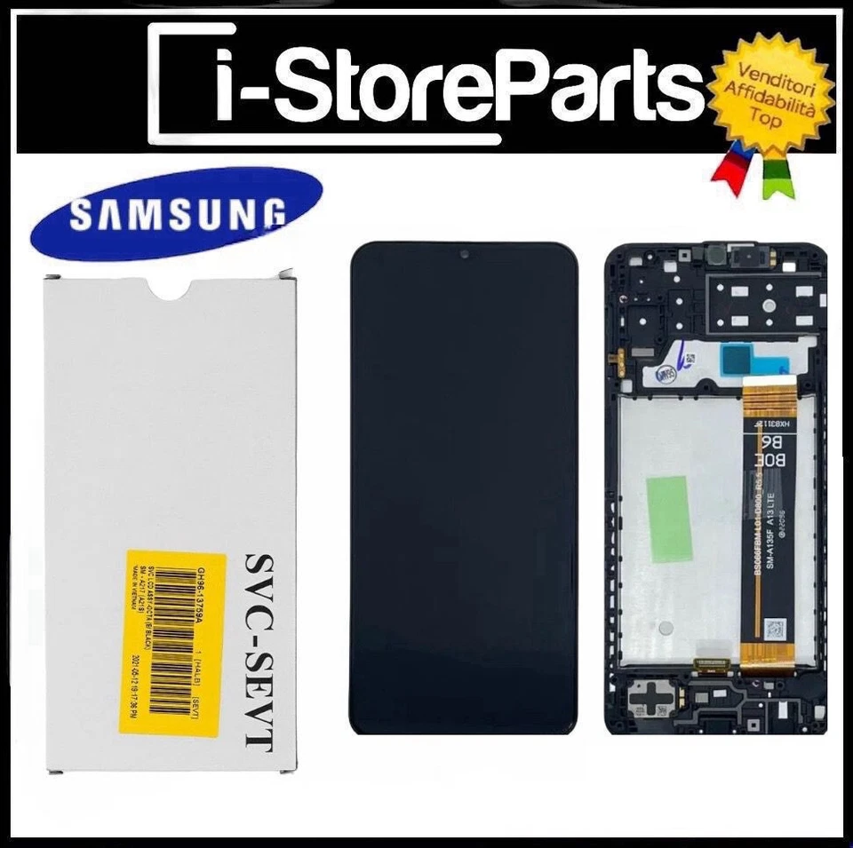 MARCA DISPLAY LCD TOUCH FRAME ORIGINALE SERVICE PACK SAMSUNG M13 4G 2022 SM M135 F/M