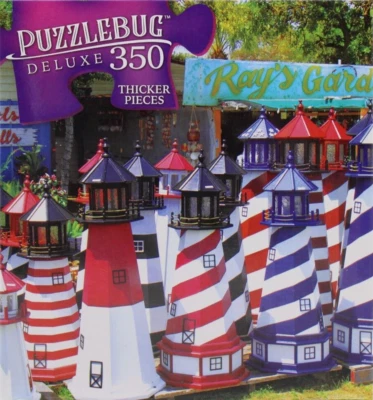 350 Pieces Jigsaw Puzzle Miniature Lighthouses Puzzlebug Deluxe 20 X 12 - Image 1 of 3