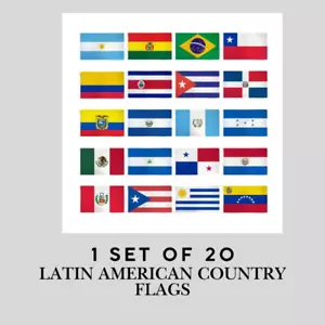 Set of 20 Latin American Country 2x3ft Poly Flag Set - Picture 1 of 3