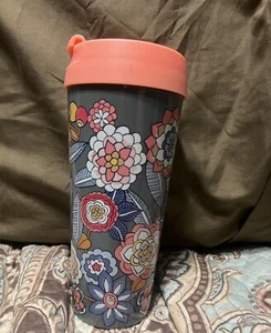 Vera Bradley Travel Mug/Kaffeetasse Thermo 16 Unzen Blumen Becher - Bild 1 von 3