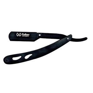 Maquinilla de afeitar recta Xcellence Barber, acero negro, afeitado de garganta cortada afeitadora plegable - Imagen 1 de 13