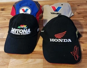 Lot of 4 - Vintage NASCAR Honda valvoline Daytona  Adjustable  Strap Hat Cap - Picture 1 of 2