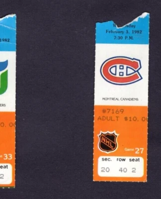 1982 OILERS vs MONTREAL CANADIENS GAME 27 WAYNE GRETZKY 2/3/82  1 GOAL, 1 ASSIST - Image 1 of 2