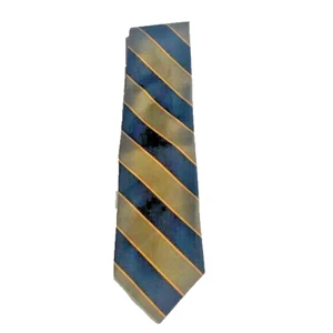 Vintage 80s Robert Talbots hand sewn silk tie. Preppy. Striped. Olive Black - Picture 1 of 5