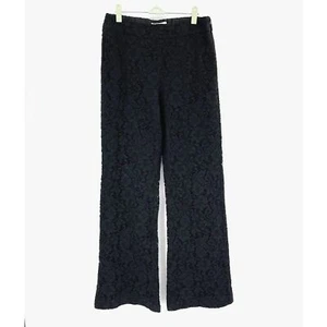 SB by Sachin & Babi Lace Wide-Leg Pants Black Size 8 High Rise Side Zip Lined - Picture 1 of 10