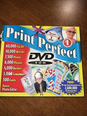 Cosmi Print Perfect Photo Editor DVD ROM clip web art fonts borders photos - Image 1 of 4