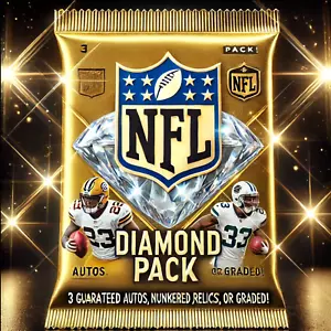 NFL Mystery Card Pack - 10 Cards - 3 Guaranteed Autos, Relics, # in Every Pack! - Picture 1 of 3
