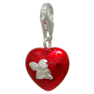 MELINA Charm Anhänger Herz mit Engel Silber 925 - Bild 1 von 1