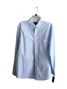 Para Hombres Nuevo Con Etiquetas Club Room Macys Azul Blanco Vestido Camisa Abotonada M 16/34-35 NUEVO - Imagen 1 de 5