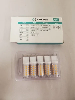 *5-PACK* YANSUN 40W Equivalent Non-Dimmable G9 LED Light Bulb Soft White 3000K - Image 1 of 4