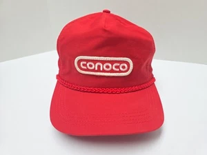 Vintage Conoco Oil Gas Patch Trucker Hat Snapback Vintage w/ Rope Kati Sportcap - Picture 1 of 8