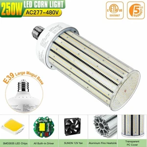 250W LED Corn Light Bulb for Indoor Area Garage Factory Warehouse High Bay 480V - Picture 1 of 12