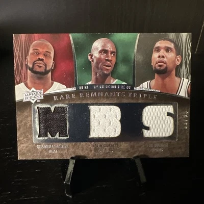 2007 UD Premier Shaquille O'Neal Kevin Garnett Tim Duncan Rare Remnants Jersey - Image 1 of 2