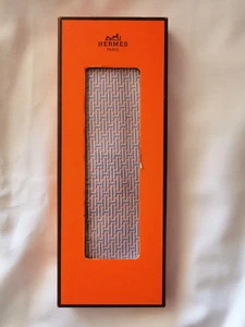 HERMES Tie 100% Silk Blue Linear Pattern BRAND NEW IN SEALED BOX! - Picture 1 of 3