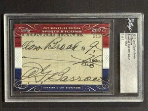 2017 Leaf Sports Icons ED BARROW CUT Signature Auto #1/1 HOF Yankees Tough Auto - Foto 1 di 2