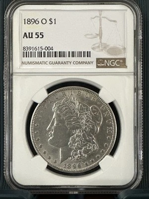1896-O $1 Morgan Silver Dollar NGC AU 55 - Image 1 of 4