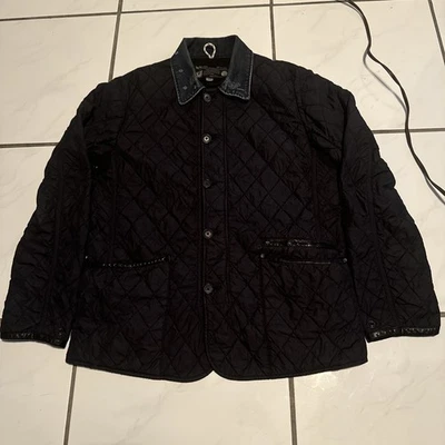 Chaqueta DIESEL acolchada con cuello de mezclilla acolchado con cremallera y botón acolchado para hombre Distress Foto 1 de 4