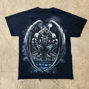 Vintage 90’s Original Gargoyle Medieval Defender T-Shirt Men’s Size Medium Black - Bild 1 von 6