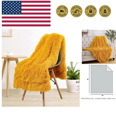 Manta de piel sintética peluda súper suave, manta de felpa difusa Sherpa para... Foto 1 de 4