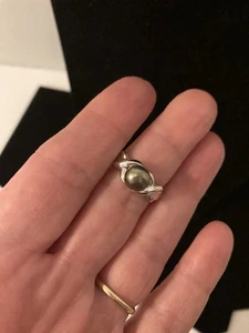 Honora Freshwater SS Black Pearl Ring Sz 7 - Picture 1 of 10