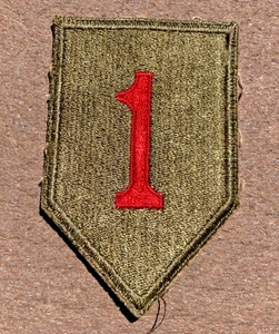 ORIGINAL WWII US 1ST INFANTRY DIVISION SLEEVE INSIGNIA PATCH-Heavy Snow - Picture 1 of 5