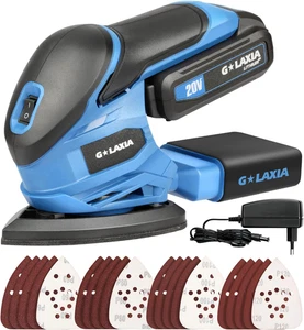 Cordless Detail Sanders 20V Li-Ion 12000 RPM with Dust Collection System, 20Pcs - Picture 1 of 12