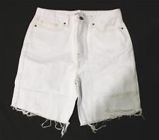 JustFab Women's Girlfriend Denim Bermuda Shorts AH4 White Size 33 NWT