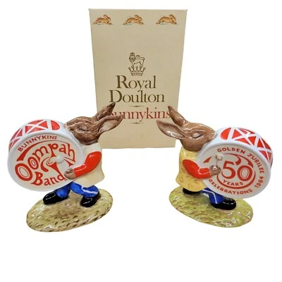 Figura de baterista de colección Royal Doulton Bunnykins Golden Jubilee Oompah Band 1984 nueva de stock Foto 1 de 4