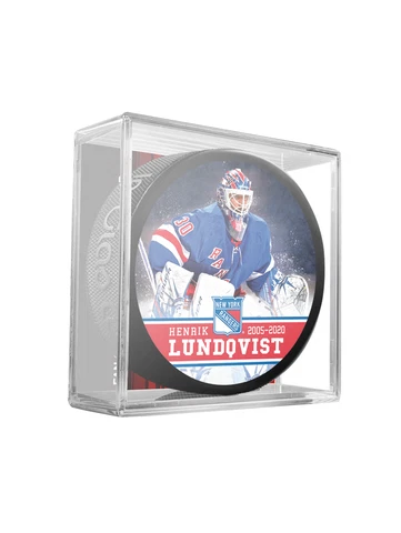 HENRIK LUNDQVIST NEW YORK RANGERS RETIREMENT NIGHT PUCK #30 1/28/22 CUBED Cover