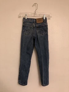 VTG Little Levi’s Size 7 Jeans Distressed Slim Orange Tab - Picture 1 of 8