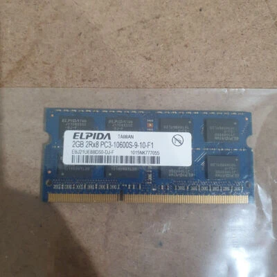 Elpida EBJ21UE8BDS0-DJ-F 2GB 2Rx8 PC3-10600S 1333MHz 204-Pin SO-DIMM DDR3 SDRAM - Image 1 of 4