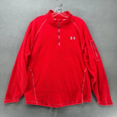 Suéter Under Armour Para Hombres Grande Rojo Polar 1/4 Cremallera Suelto Pullover Bolsillo en el Brazo Foto 1 de 4