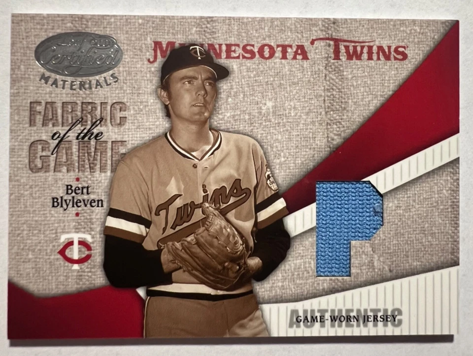 2004 Certified Materials Fabric of Game Position #153 Bert Blyleven #'d 89/100 - Image 1 of 2