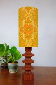 Pantalla de Papel Original Años 70 - Retro, Tambor 15cm, Amarillo, Naranja - Imagen 1 de 7