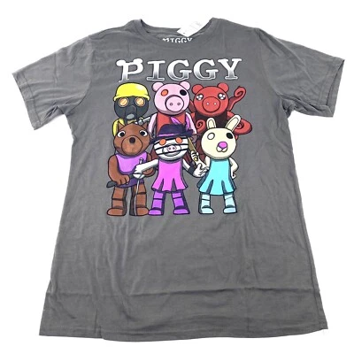 Piggy Boys Size XXL 18 'PIGGY' Graphic T-Shirt Charcoal Grey - Image 1 of 4