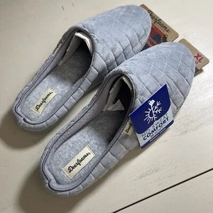 Dearfoams Xl Damen No Sweat Comfort Slides. grau gesteppt - Bild 1 von 7