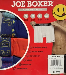 Joe Boxer 4 Pairs Performance Stretch Boxer Briefs Size L Large 36-38 $38 MSRP - Picture 1 of 3
