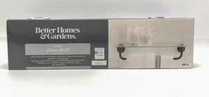 BH & G Holbrook 18" Estante de Vidrio con Toallero, Acabado Bronce Oscuro Frotado con Aceite - Imagen 1 de 7