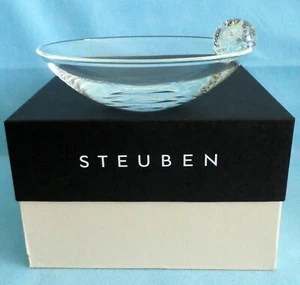 CUENCO ORBITAL DE CRISTAL STEUBEN NUEVO STOCK ANTIGUO Nunca RFB 9" Tamaño grande SUPER RARO - Imagen 1 de 9