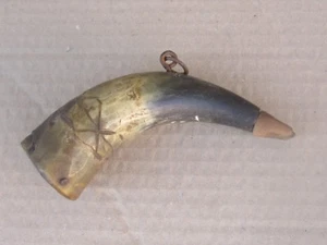 Rare ANTIQUE Ottoman Empire Balkan region BULL HORN Gun Powder 19C. - Picture 1 of 8