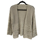 Chicos Beige Open Front Textured Knit Long Sleeve Cardigan 8