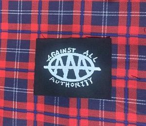 Against All Authority DIY Patch- Punk Crust Black Flag Off Leftover Crack Oi - Picture 1 of 1