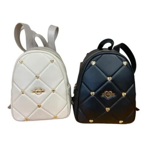 LOVE MOSCHINO BORSA Donna ZAINO Medio DA SPALLA chiuso zip Applicaz cuori JC4089 - Imagen 1 de 10