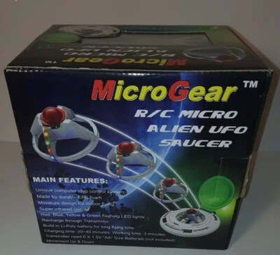 Micro Gear R/C Micro Alien UFO Saucer New In Box Flies Up and Down w/LED lights - Image 1 of 4