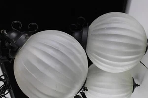 PAIR Mid-Century Spanish Revival Wrought Iron Swag Lamps {142} - Picture 1 of 8