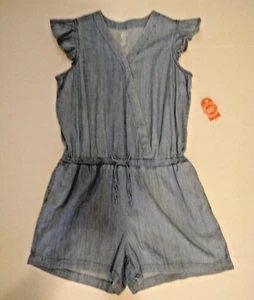 Wonder Nation Girls XL (14/16) One-Piece Romper Shorts, Blue NEW - Picture 1 of 6