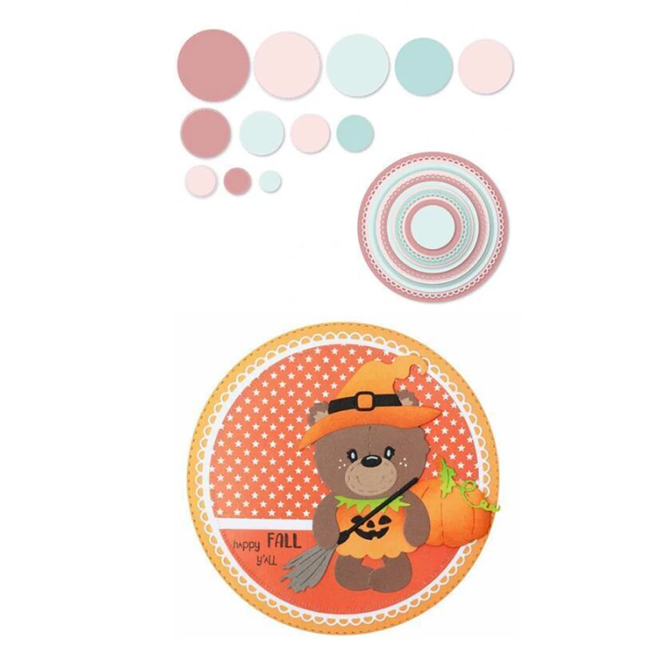 Cercles imbriqués Matrices à découper en métal Scrapbooking Papier Carte - Photo 1/4