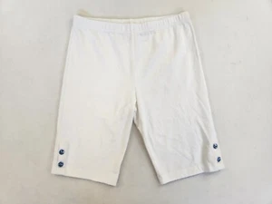 Unbranded White Kids Girls L 14/16 shorts Button Detail on side Pull Up Stretch - Picture 1 of 8