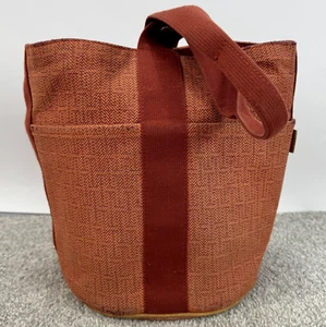 Authentic Hermes Paris Canvas Leather Saxo MM Shoulder Bag Orange Made In France - Picture 1 of 19